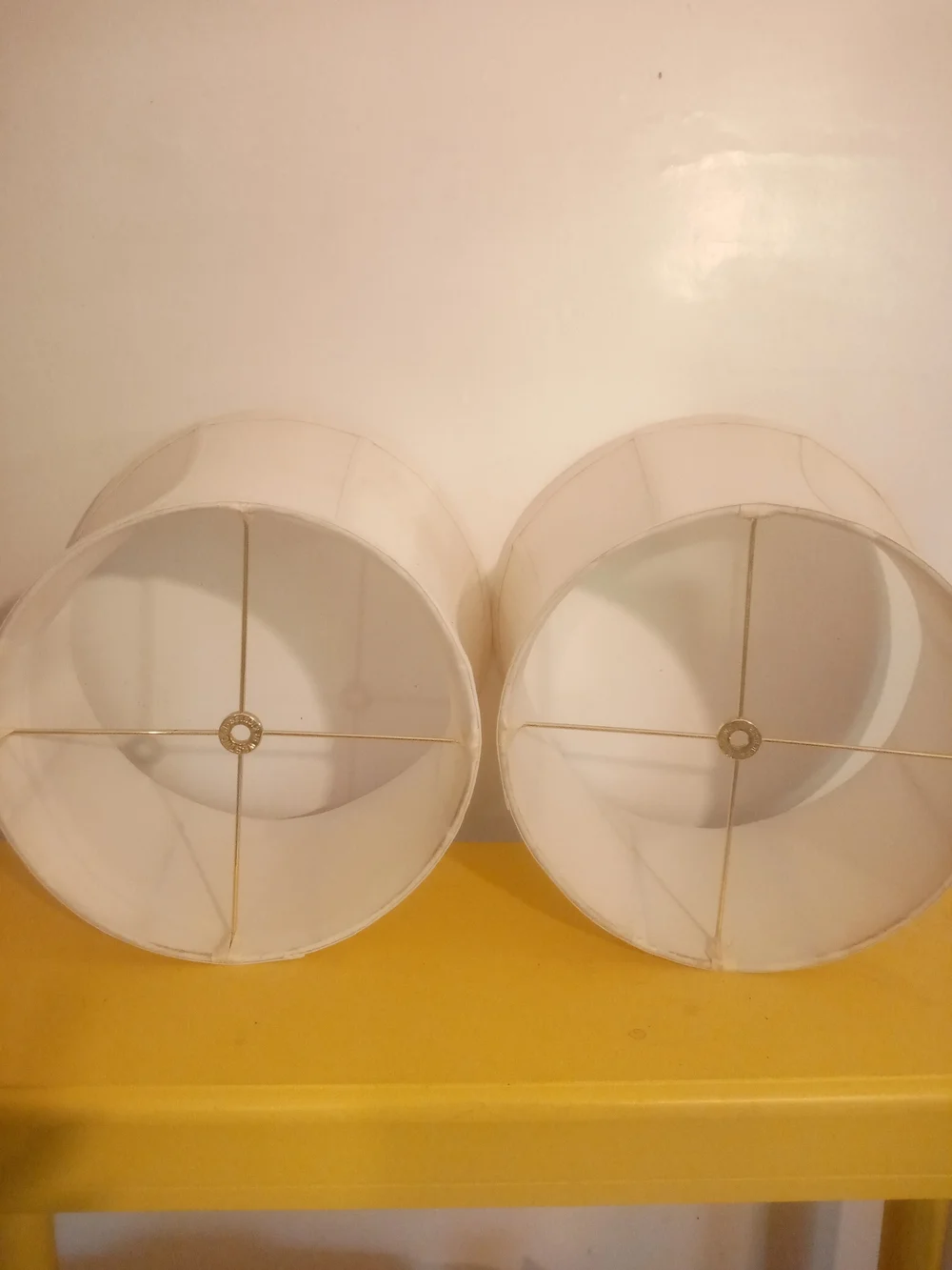2 Vintage Silk Fabric Lamp Off White Lamp Shades